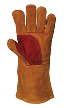 Load image into Gallery viewer,  Quality leather welding gauntlet with reinforced palm and thumb area for additional protection. Fully welted and sewn with para-aramid throughout.
