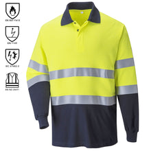 Load image into Gallery viewer, Hi-Vis Flame Resistant Anti-Static Polo Shirt
