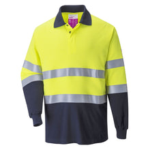 Load image into Gallery viewer, Hi-Vis Flame Resistant Two-Tone Polo with Long Sleeves
